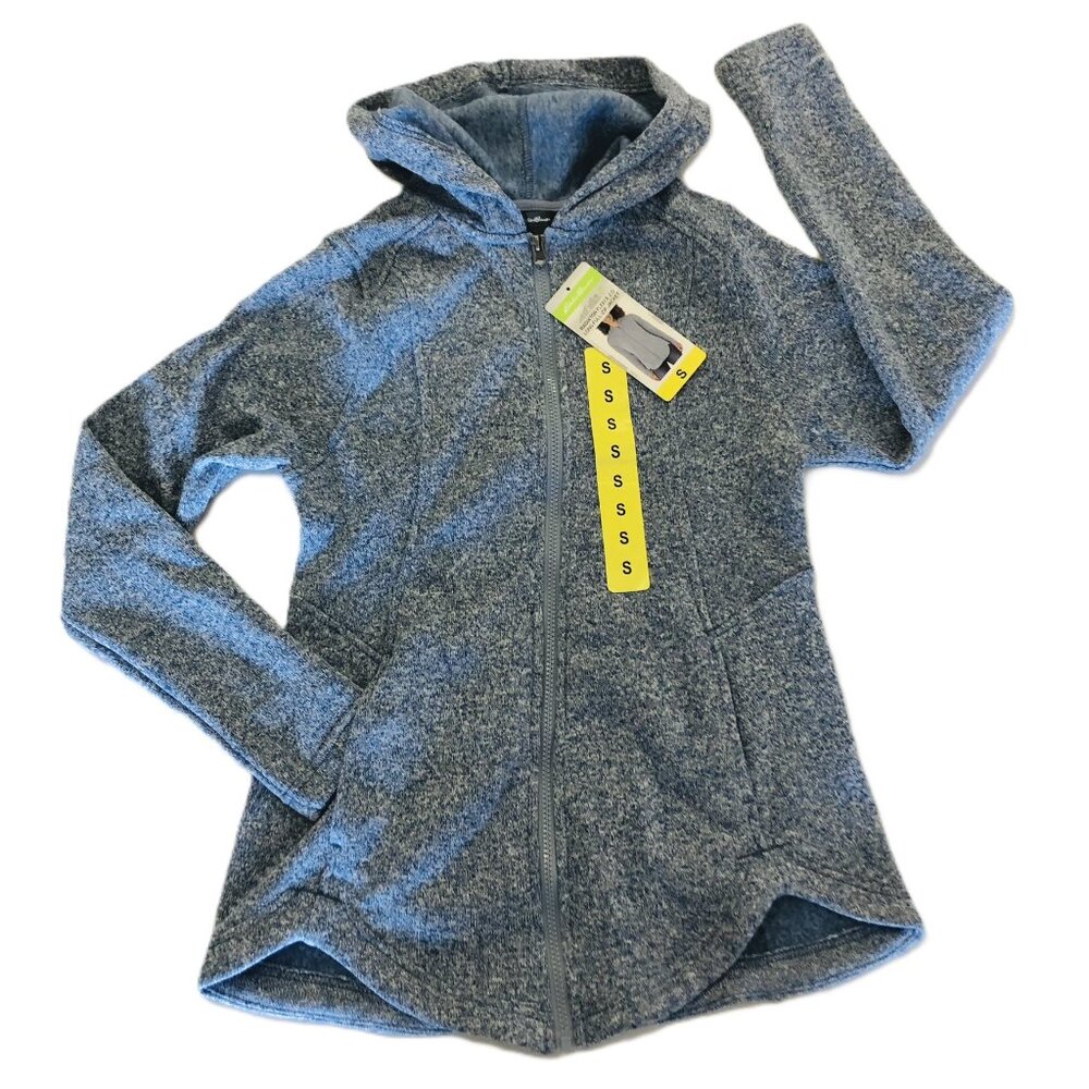Eddie Bauer Radiator Fleece 2.0 Hooded Full Zip Jacket Women Size S Blue Soft
